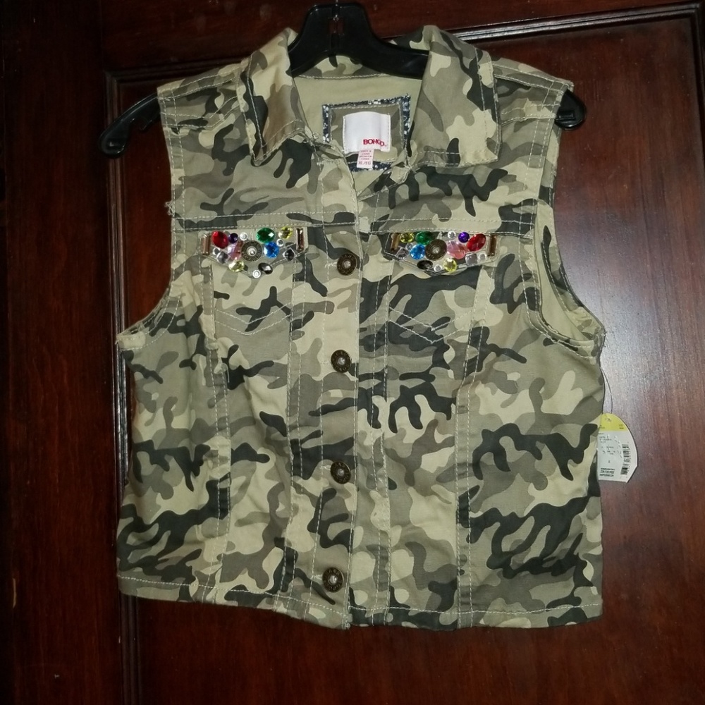Camo Vest with Rhinestones
